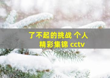 了不起的挑战 个人精彩集锦 cctv